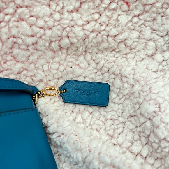 NWT Teal Coach Smooth Leather Swingback Crossbody Bag - Picture 7 of 8